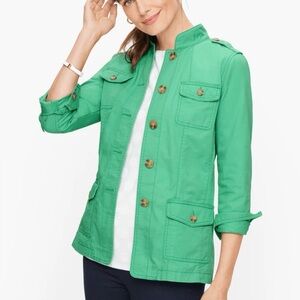 Talbots Green Utility Jacket - Women's Casual Military Style size XL